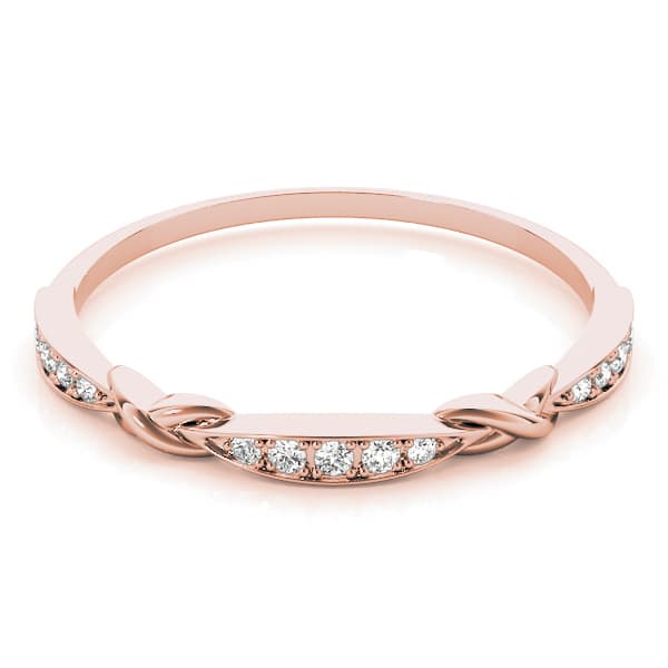 Stackable Vintage Inspired Band (0.06 ct. tw.), On hand view in rose gold