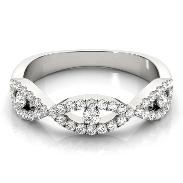 Double Row Infinity Prong Set Wedding Bands (1/3 ct. tw.), On hand view in white gold or platinum