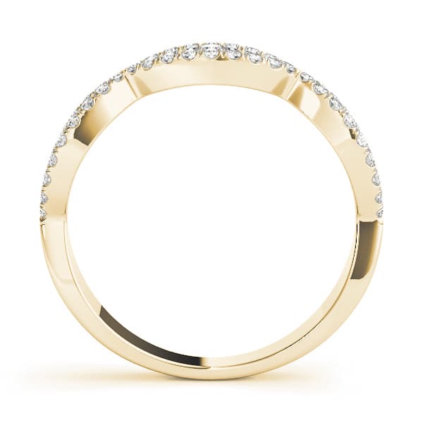 Double Row Infinity Prong Set Wedding Bands (1/3 ct. tw.), Side view in yellow gold
