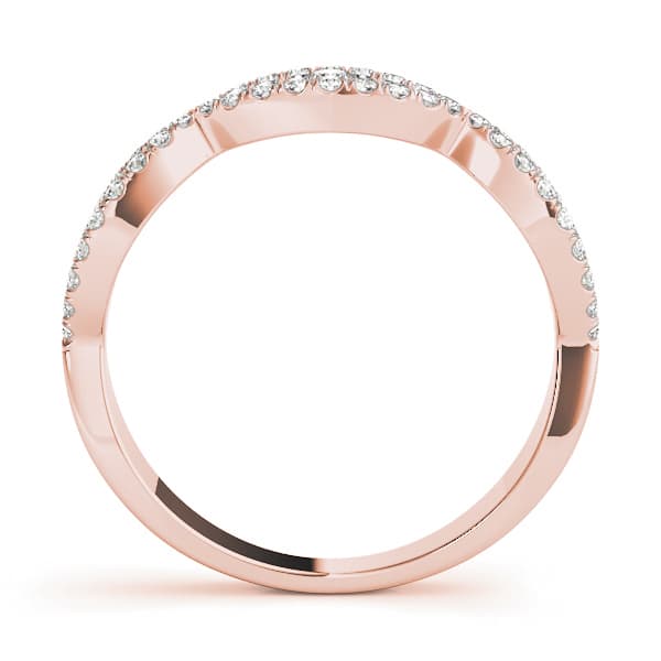 Double Row Infinity Prong Set Wedding Bands (1/3 ct. tw.), Side view in rose gold