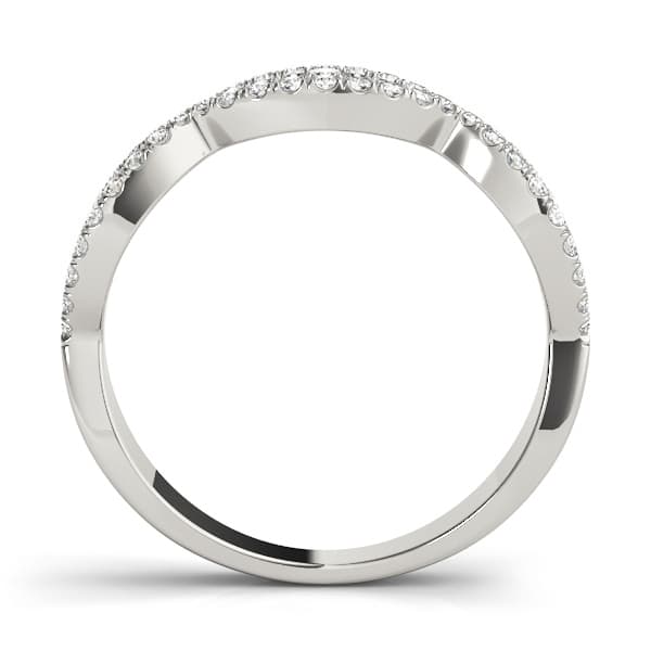 Double Row Infinity Prong Set Wedding Bands (1/3 ct. tw.), Side view in white gold or platinum
