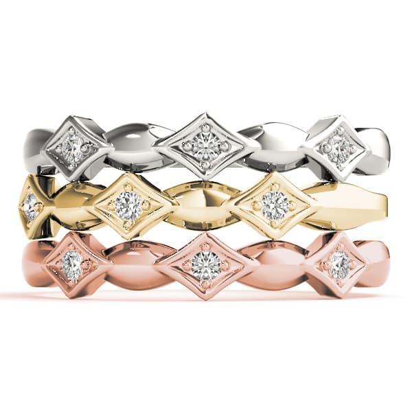 Stackable Fashion Band (0.03 ct. tw.), Top view in white gold or platinum