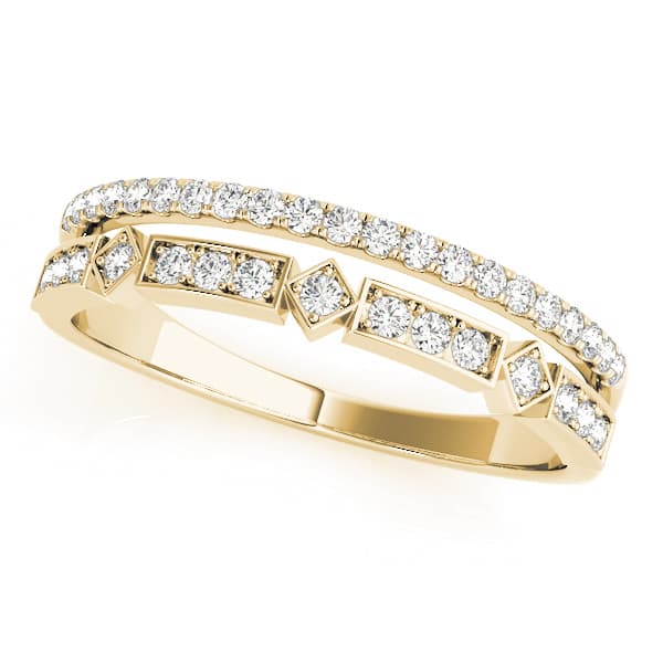 Double Row Fashion Band (0.18 ct. tw.), Front view in yellow gold