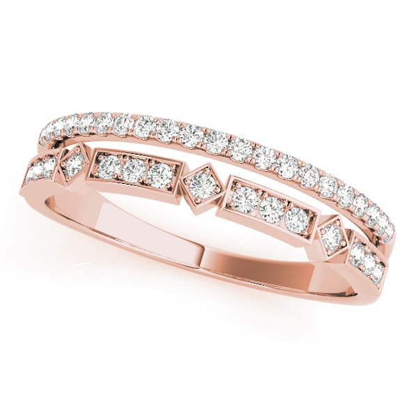 Double Row Fashion Band (0.18 ct. tw.), Front view in rose gold
