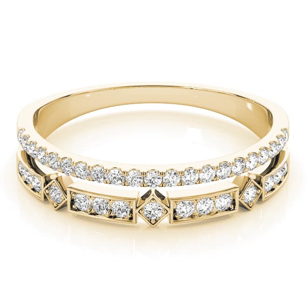Double Row Fashion Band (0.18 ct. tw.), On hand view in yellow gold