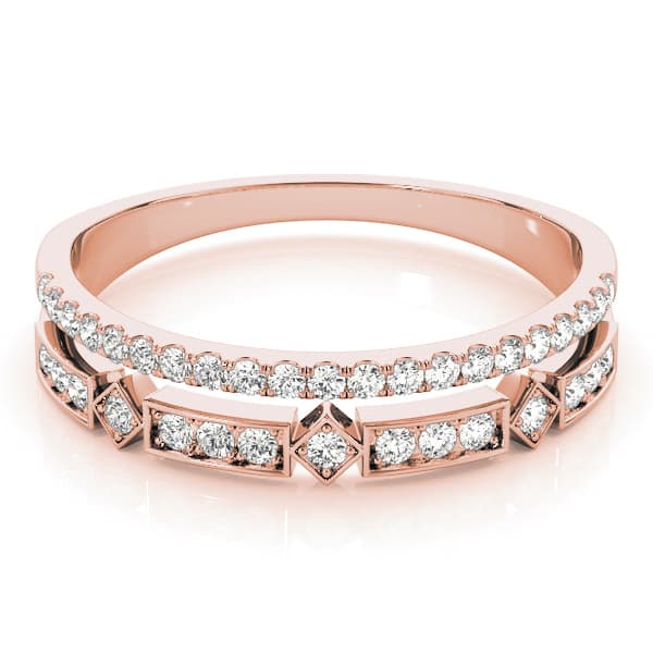 Double Row Fashion Band (0.18 ct. tw.), On hand view in rose gold