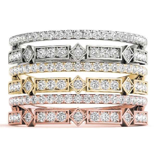 Double Row Fashion Band (0.18 ct. tw.), Top view in white gold or platinum