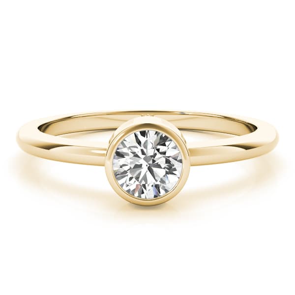 Engagement Ring, style 85019, On hand view in yellow gold