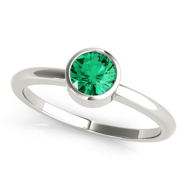 Engagement Ring, style 85019, Top view in white gold or platinum