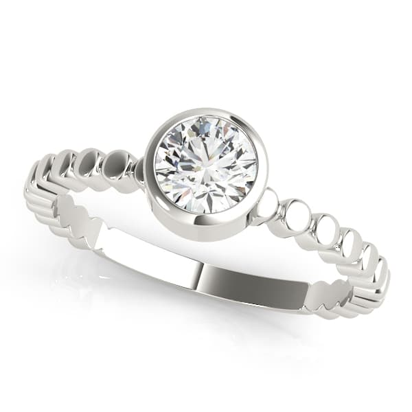 Bezel Set Solitaire Engagement Ring — style 85020 in 10k White Gold