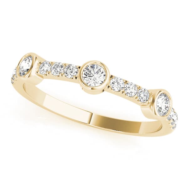 Bezel Set Split Prong Fashion Ring (0.42 ct. tw.), Front view in yellow gold