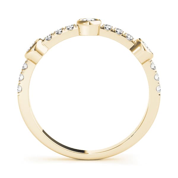 Bezel Set Split Prong Fashion Ring (0.42 ct. tw.), Side view in yellow gold