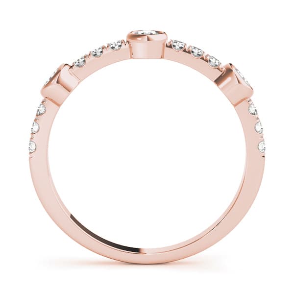 Bezel Set Split Prong Fashion Ring (0.42 ct. tw.), Side view in rose gold
