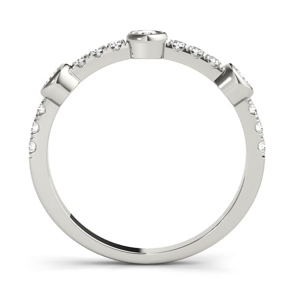 Bezel Set Split Prong Fashion Ring (0.42 ct. tw.), Side view in white gold or platinum