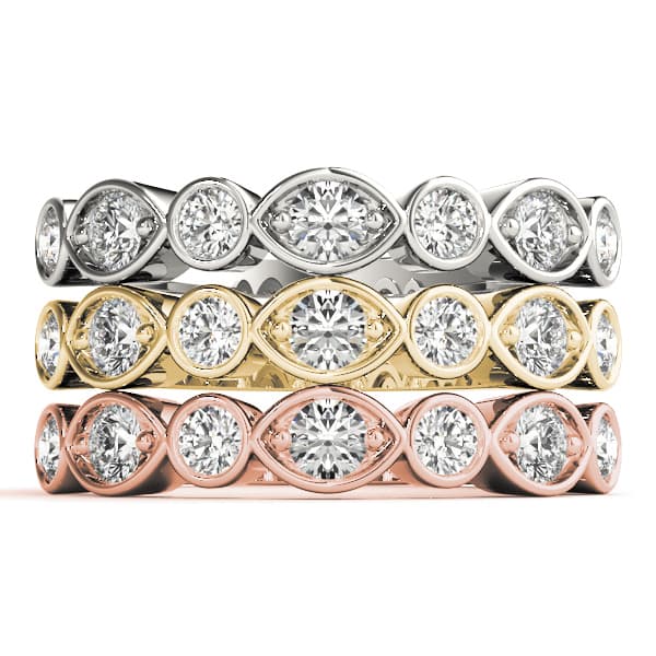 Stackable Fashion Band (0.45 ct. tw.), Top view in white gold or platinum