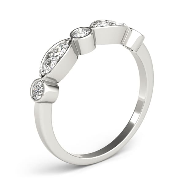 Bezel Set Marquise Wedding Bands (3/8 ct. tw.), Angle view in white gold or platinum