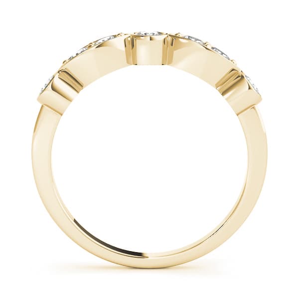 Bezel Set Marquise Wedding Bands (3/8 ct. tw.), Side view in yellow gold