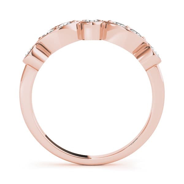 Bezel Set Marquise Wedding Bands (3/8 ct. tw.), Side view in rose gold