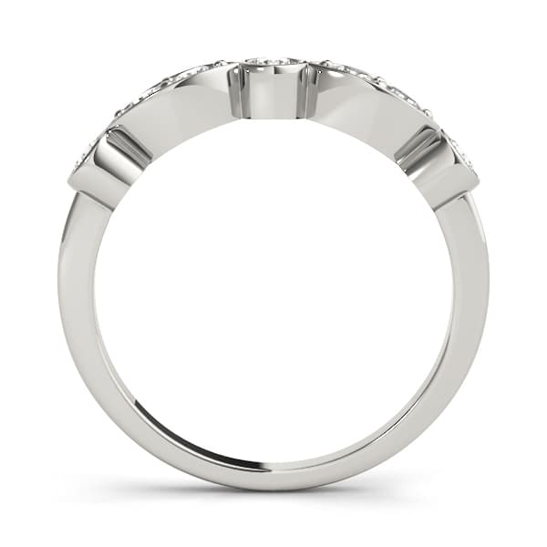 Bezel Set Marquise Wedding Bands (3/8 ct. tw.), Side view in white gold or platinum
