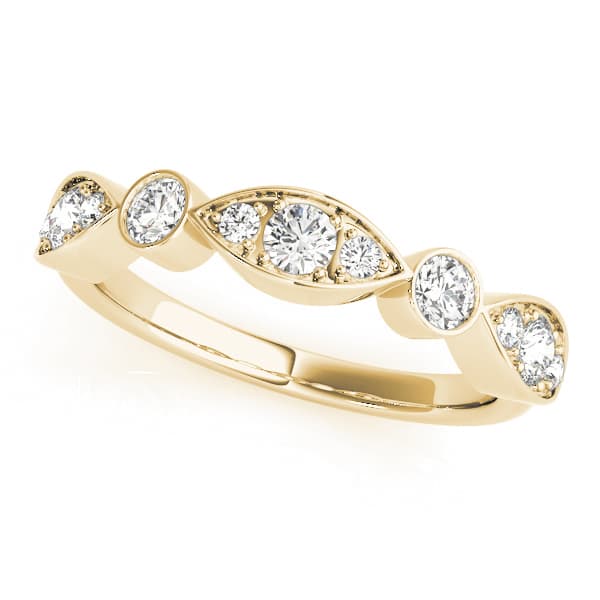 Bezel Set Stackable Wedding Band (0.81 ct. tw.), Front view in yellow gold