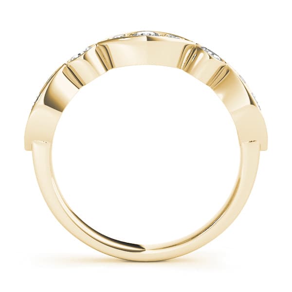 Bezel Set Stackable Wedding Band (0.81 ct. tw.), Side view in yellow gold