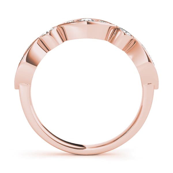 Bezel Set Stackable Wedding Band (0.81 ct. tw.), Side view in rose gold