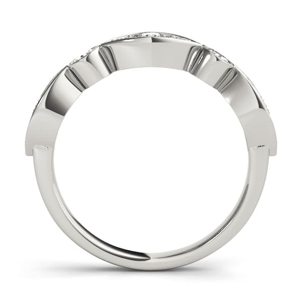 Bezel Set Stackable Wedding Band (0.81 ct. tw.), Side view in white gold or platinum