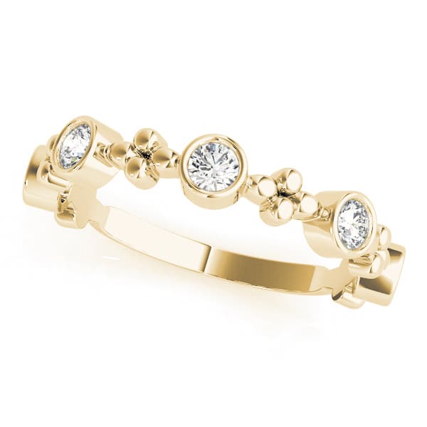 Bezel Set Stackable Wedding Bands (0.4 ct. tw.), Front view in yellow gold