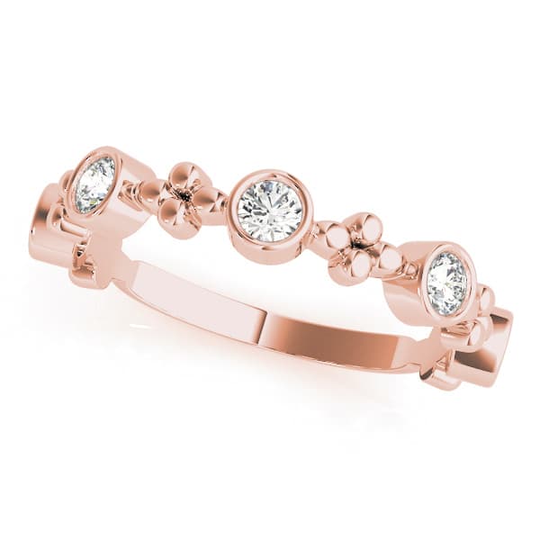 Bezel Set Stackable Wedding Bands (0.4 ct. tw.), Front view in rose gold