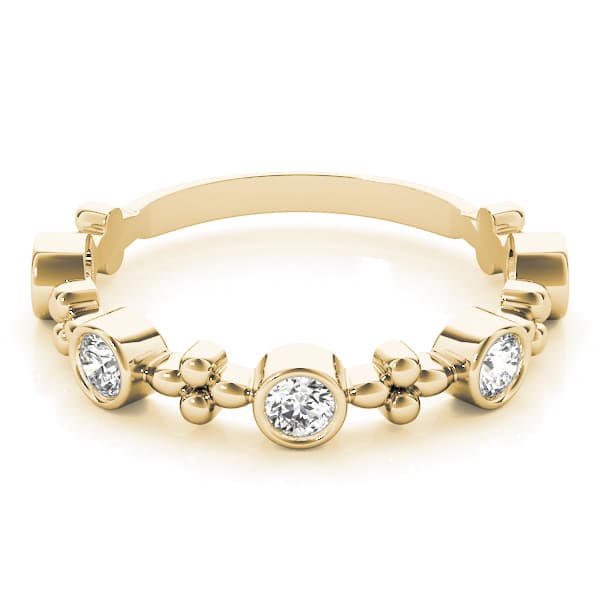 Bezel Set Stackable Wedding Bands (0.4 ct. tw.), On hand view in yellow gold