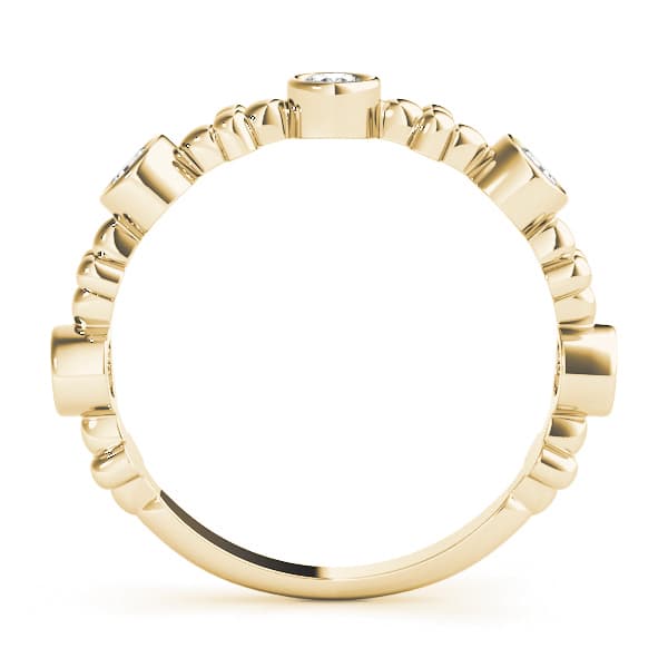 Bezel Set Stackable Wedding Bands (0.4 ct. tw.), Side view in yellow gold
