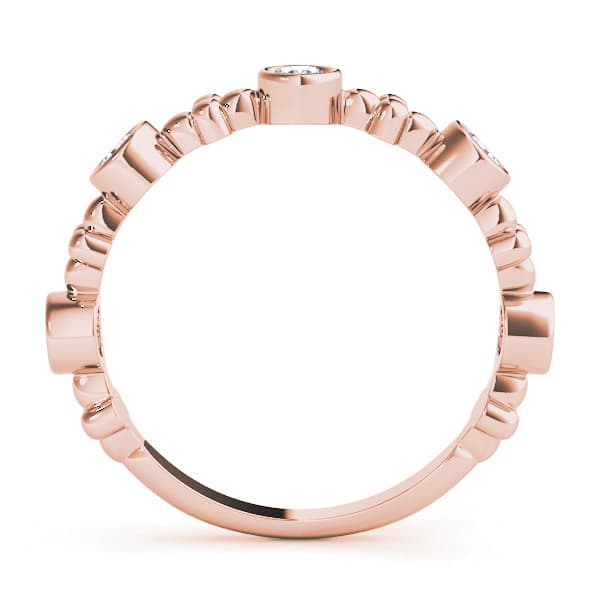 Bezel Set Stackable Wedding Bands (0.4 ct. tw.), Side view in rose gold