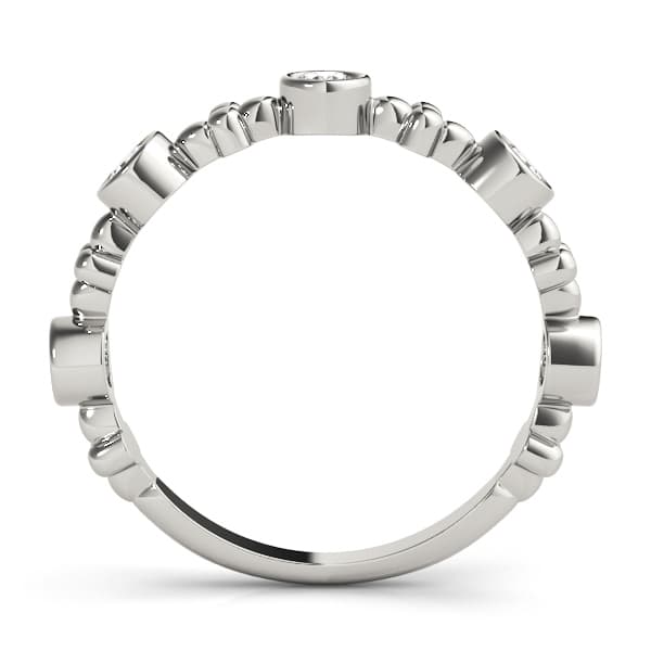 Bezel Set Stackable Wedding Bands (0.4 ct. tw.), Side view in white gold or platinum