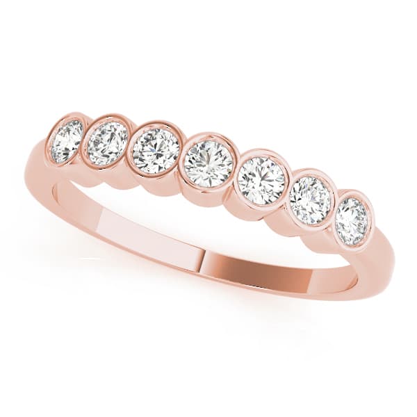 Bezel Set Stackable Wedding Band (5/8 ct. tw.), Front view in rose gold
