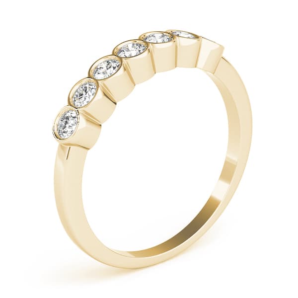Bezel Set Stackable Wedding Band (0.42 ct. tw.), Angle view in yellow gold