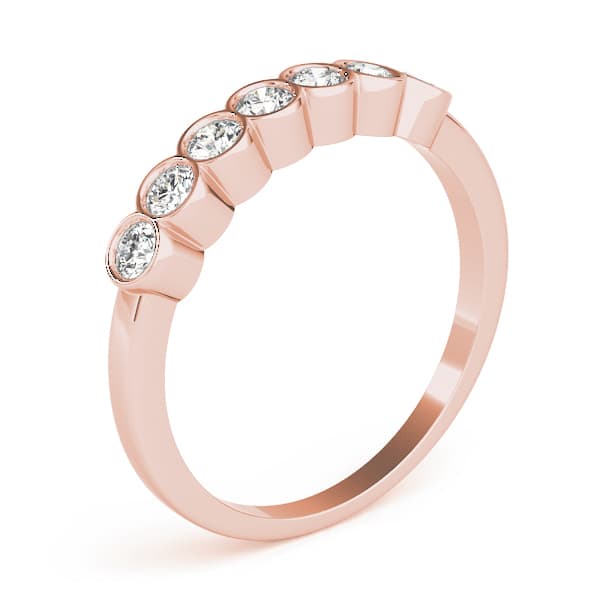 Bezel Set Stackable Wedding Band (5/8 ct. tw.), Angle view in rose gold