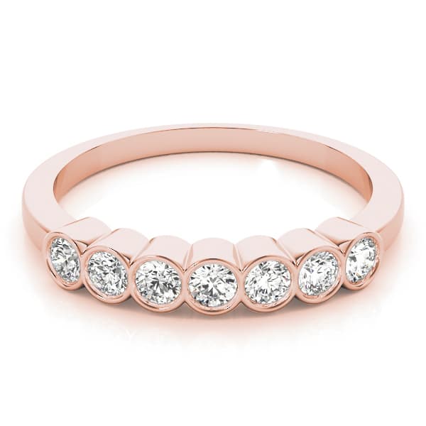 Bezel Set Stackable Wedding Band (5/8 ct. tw.), On hand view in rose gold