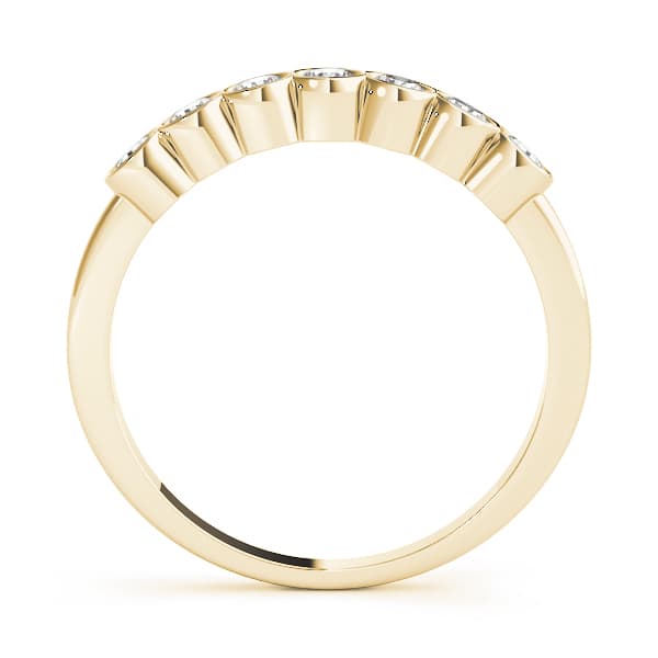 Bezel Set Stackable Wedding Band (0.42 ct. tw.), Side view in yellow gold