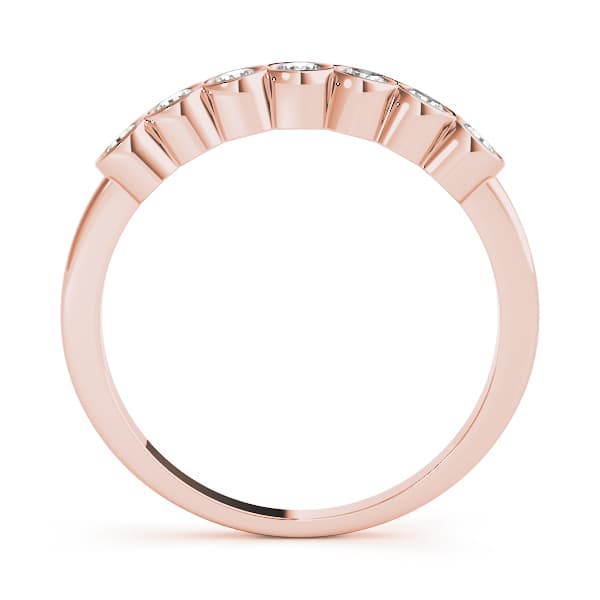 Bezel Set Stackable Wedding Band (5/8 ct. tw.), Side view in rose gold