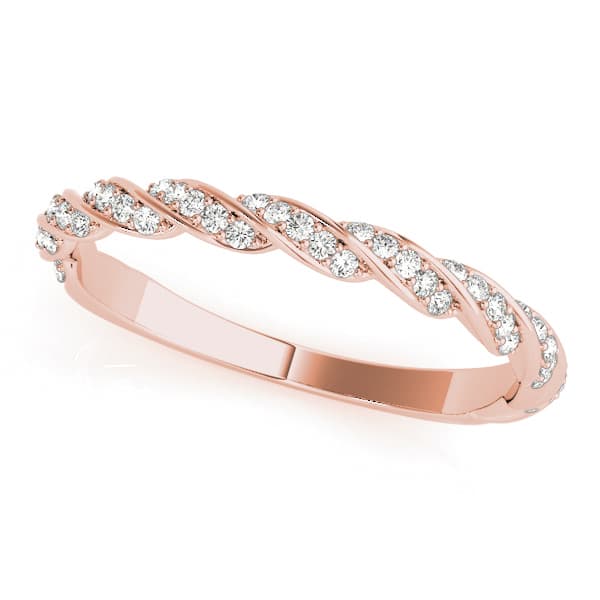 Twisting Band (1/4 ct. tw.), Front view in rose gold