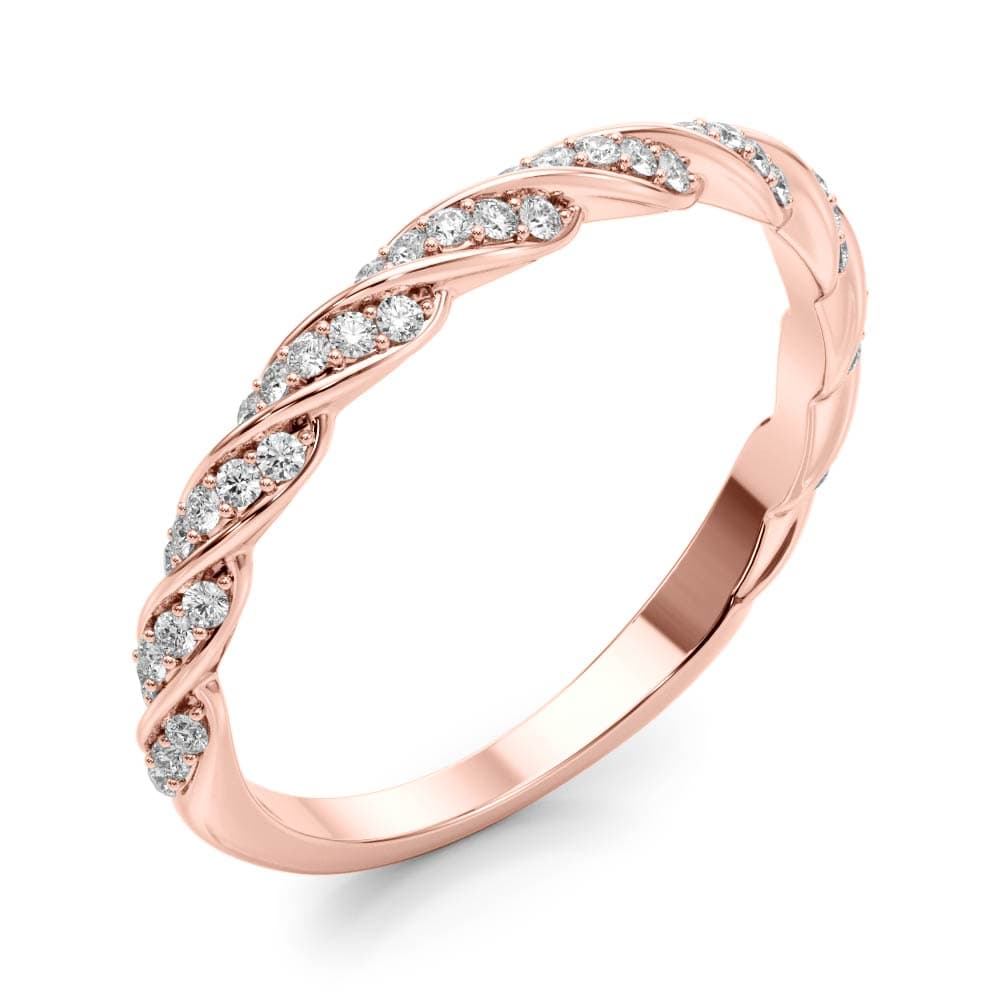 Twisting Band (1/4 ct. tw.), Angle view in rose gold