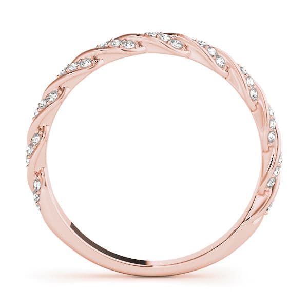 Twisting Band (1/4 ct. tw.), Side view in rose gold