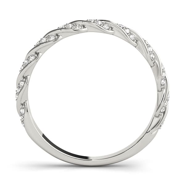 Twisting Band (1/4 ct. tw.), Side view in white gold or platinum