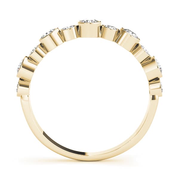 Bezel Set Diamond Wedding Band (0.47 ct. tw.), Side view in yellow gold