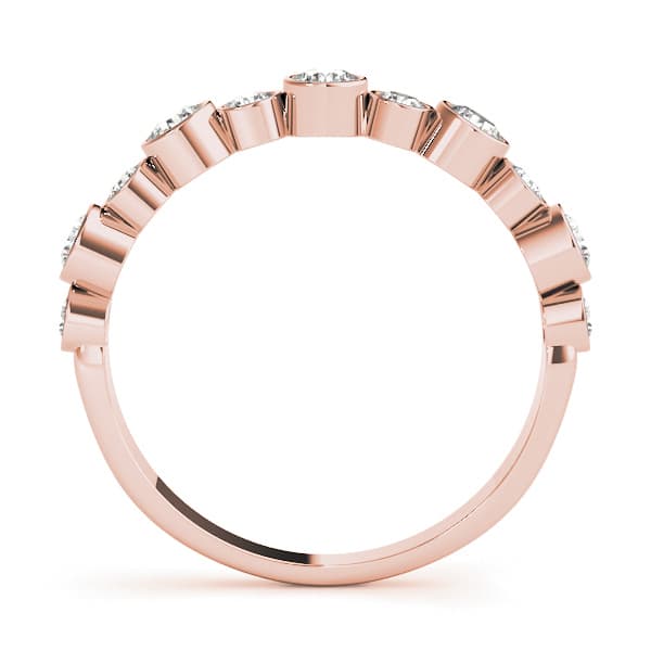 Bezel Set Diamond Wedding Band (0.47 ct. tw.), Side view in rose gold