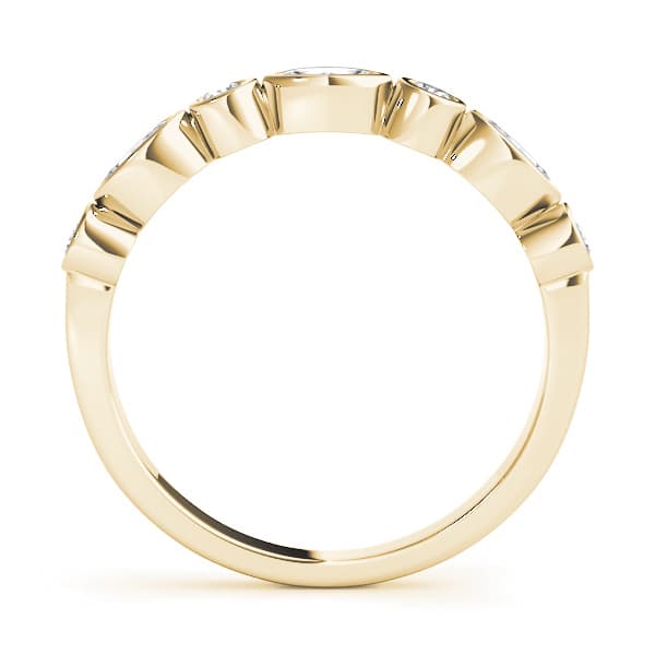 Alternating Round & Marquise Bezel Set Band (1/3 ct. tw.), Side view in yellow gold