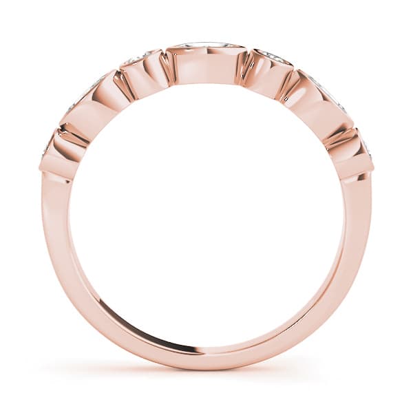 Alternating Round & Marquise Bezel Set Band (1/3 ct. tw.), Side view in rose gold