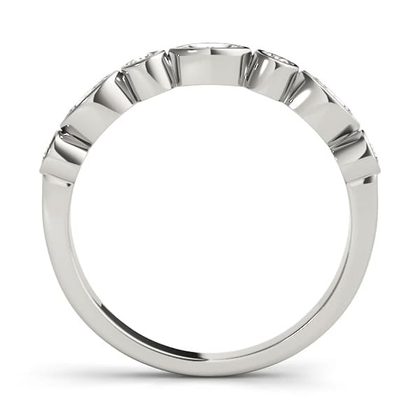 Alternating Round & Marquise Bezel Set Band (1/3 ct. tw.), Side view in white gold or platinum