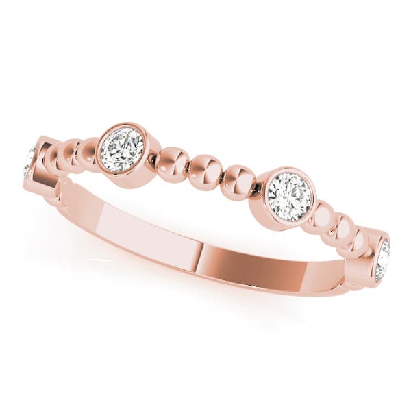 Round Bezel Set Stackable Band (1/4 ct. tw.), Front view in rose gold