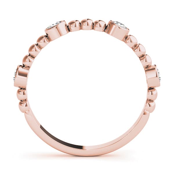 Round Bezel Set Stackable Band (1/4 ct. tw.), Side view in rose gold